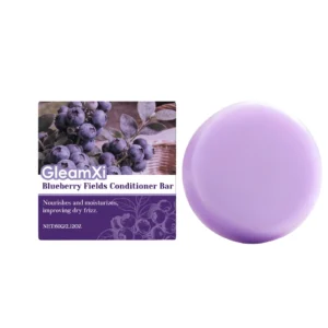 GleamXi Blueberry Fields Conditioner Bar for Dry Frizzy Hair, Nourishing & Moisturizing